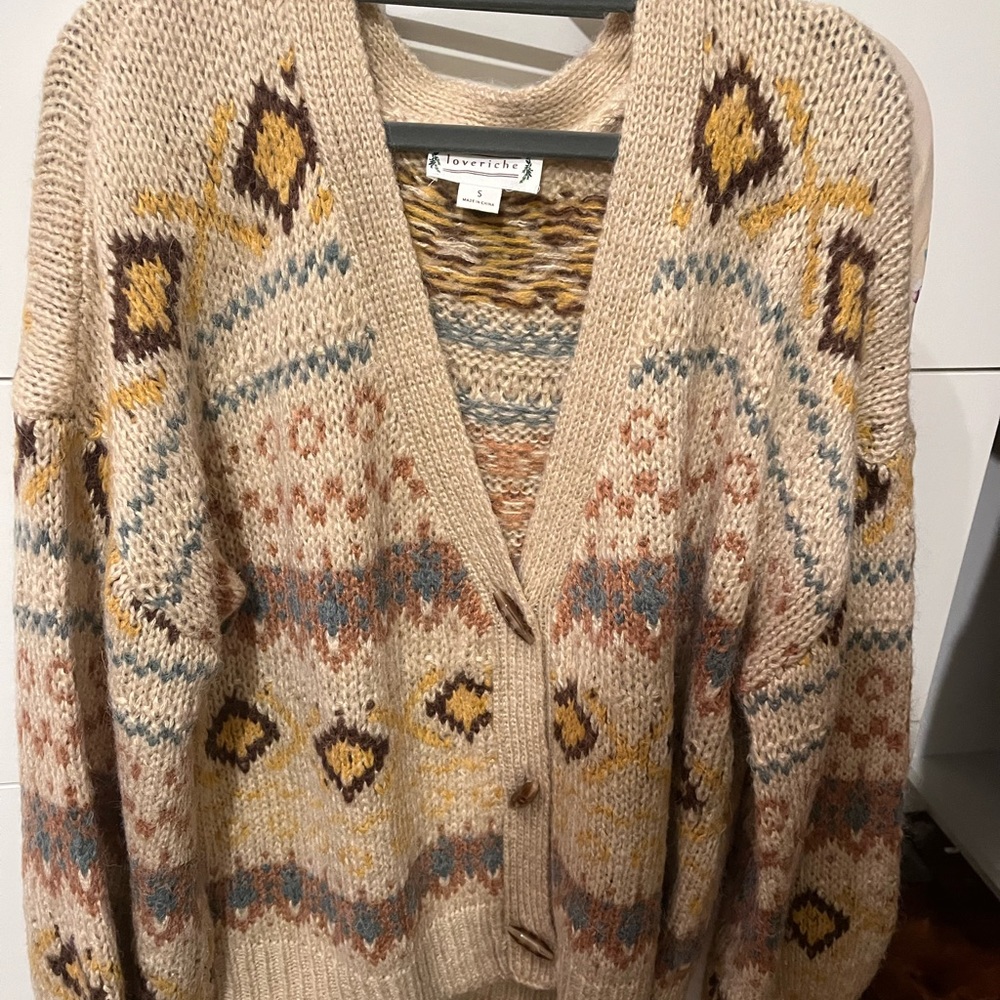 Aztec print cardigan